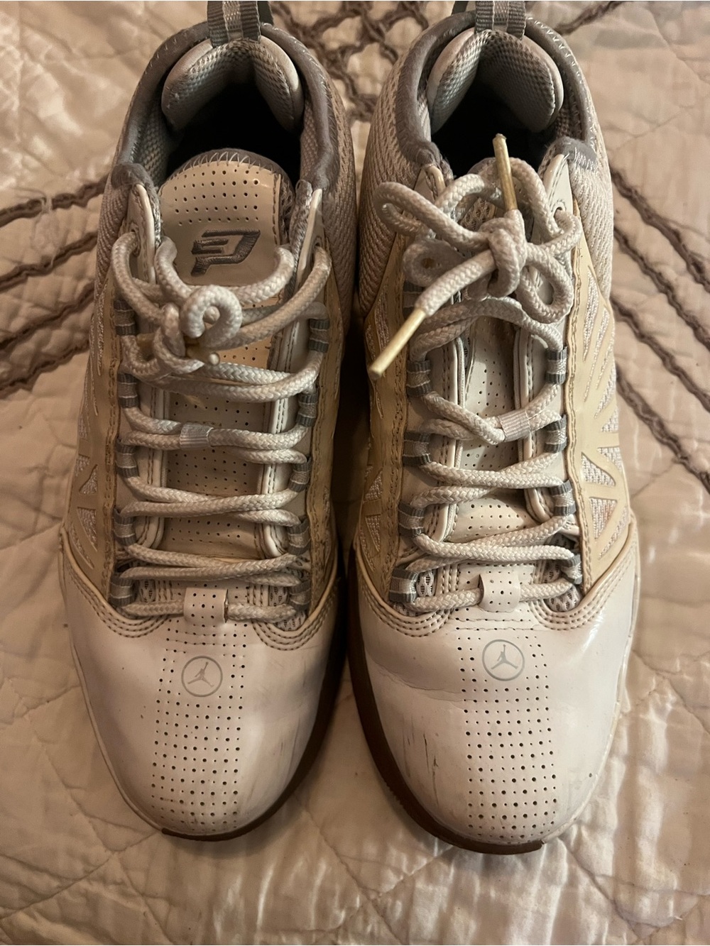 Jordan Men’s Athletic Sneakers in Light Beige and Gray